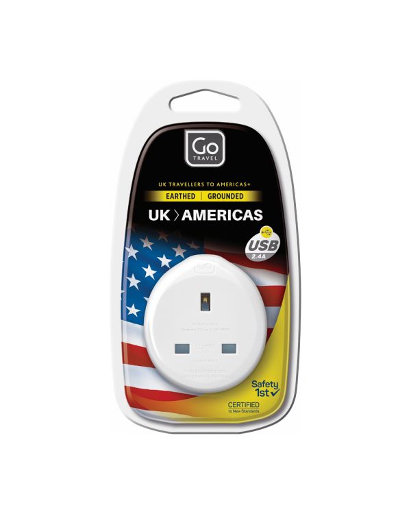 626 UK-USA Adaptor With USB - Adaptors