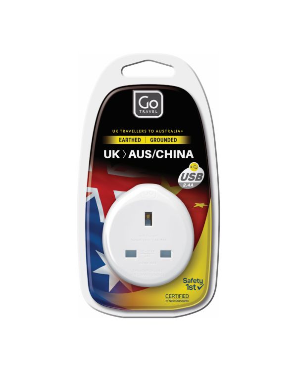 627 UK - Aus Adaptor With USB - Adaptors