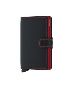 Mini Wallet  - Matte Black & Red